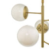 Bombazine 5 Light Pendant Natural Brass & Opal Glass