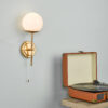 Bombazine Wall Light Natural Brass Opal Glass