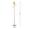 Bombazine 3 Light Floor Lamp Natural Brass Opal Glass