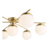 Bombazine 7 Light Semi-Flush Natural Brass and Opal Glass