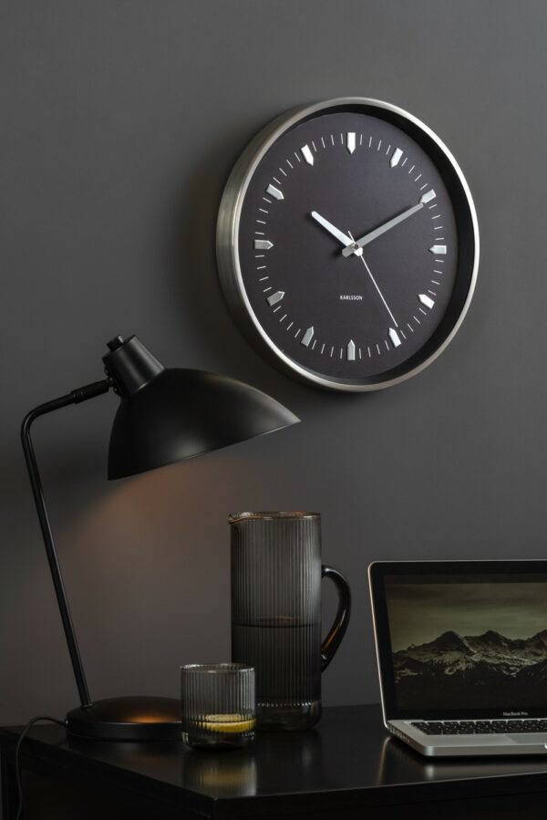 Gun Metal Wall Clock