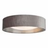 Nysa 3 Light Flush Velvet Warm Grey Shade 60cm