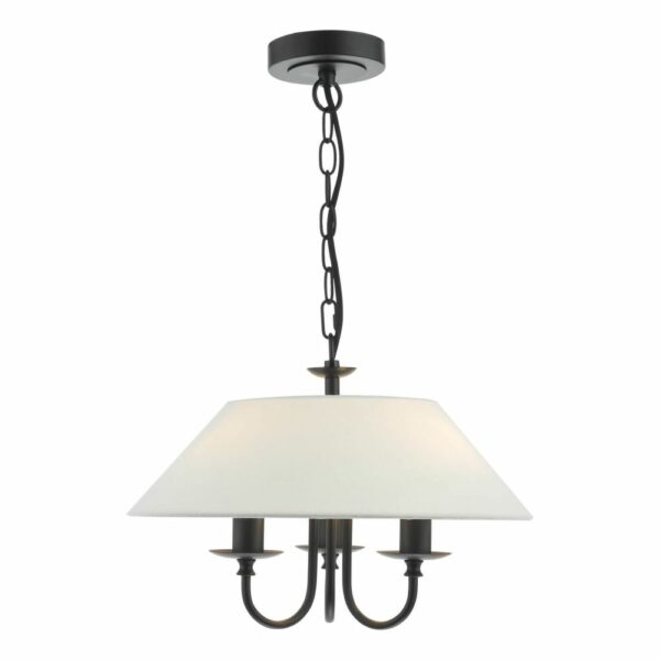 Sivan 3 Light Pendant Matt Black With Shade