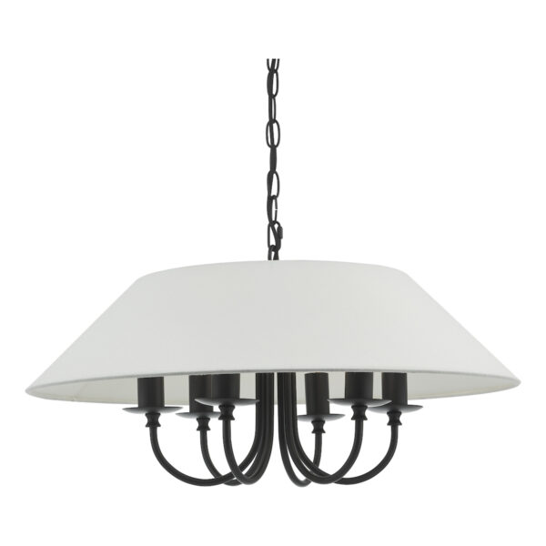 Sivan 6 Light Pendant Matt Black With Shade