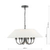 Sivan 6 Light Pendant Matt Black With Shade