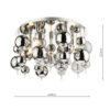 Thora 5 Light Flush Polished Chrome Smoked Glass