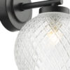 Wayne Bathroom Wall Light Matt Black Glass IP44