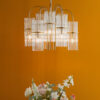 Eniola 9 Light Pendant Natural Brass and Glass