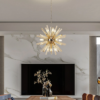 Usha 10 Light Pendant Polished Nickel and Champagne Glass