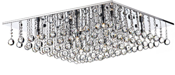 Abacus 8 Light Flush Polished Chrome Crystal