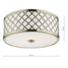 Civic Small 2 Light Flush Antique Brass Frosted Glass