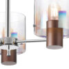 Meyer 3 Light Semi-Flush - Mocha/Iridescent Glass - Close Up