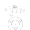 Meyer 3 Light Flush Dimensions