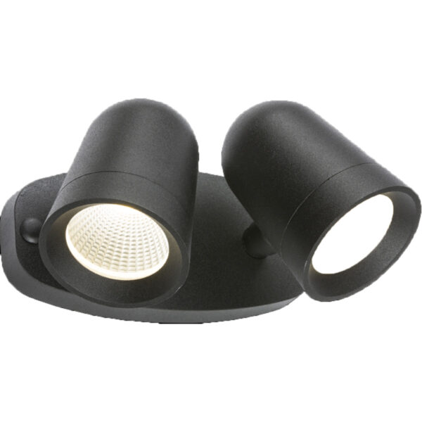 IP65 18W LED Black Twin Spot Floodlight