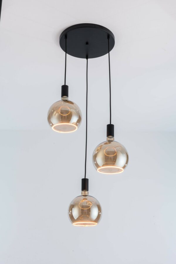 Nimbus 3 Light Cluster - Black with smoke bulbs