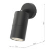 Ortega Outdoor Single Spotlight Matt Black IP65