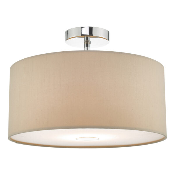 Ronda 3lt Pendant Ecru Faux Silk Shade 40cm