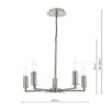 Tyler 5lt Pendant Satin Nickel Fitting Only