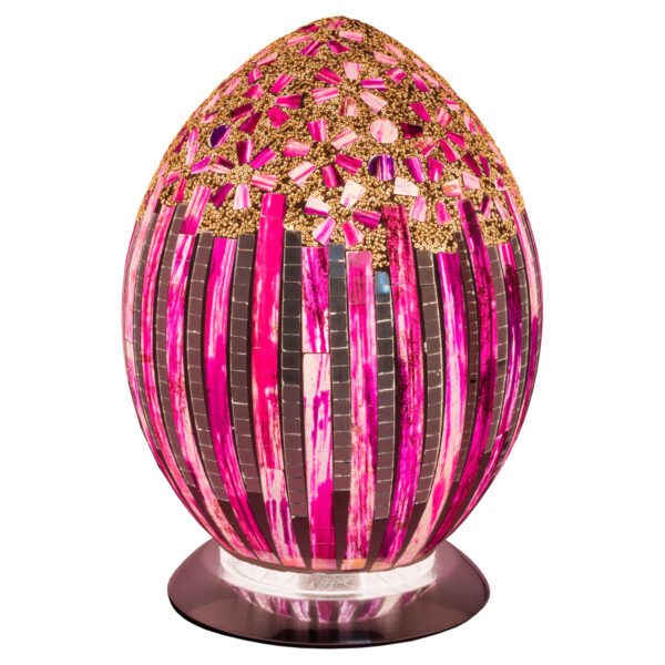 Mosaic Glass Egg Lamp – Rose Deco