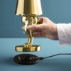 Table Lamp Rabbit LED Hiding Rabbit, glossy gold